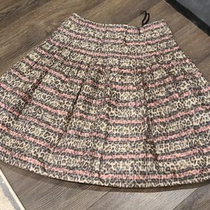 Kay Unger pink leopard print pleated skirt